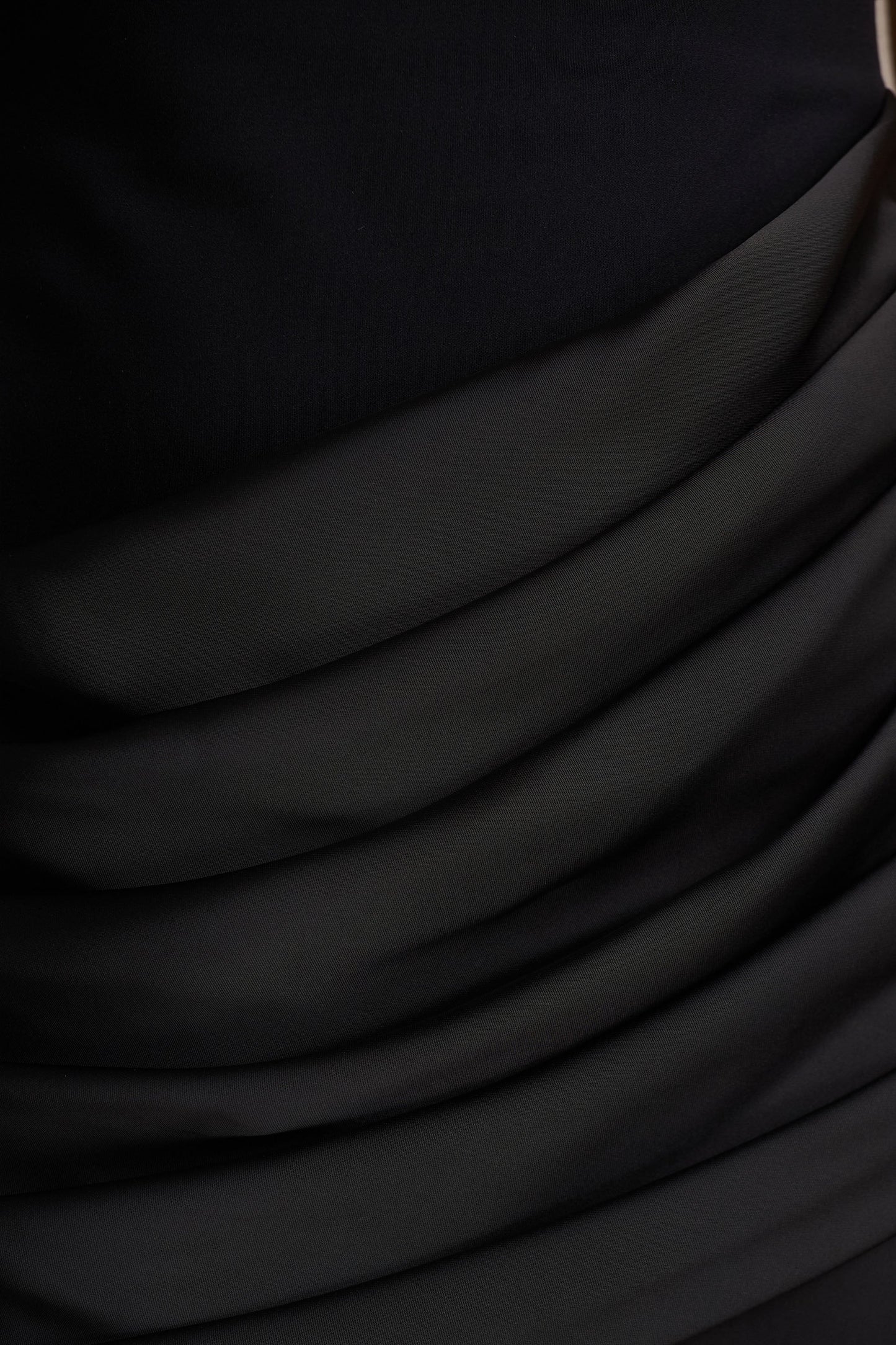 Akari | Black Crew-Neck Maxi Dress With Satin Skirt