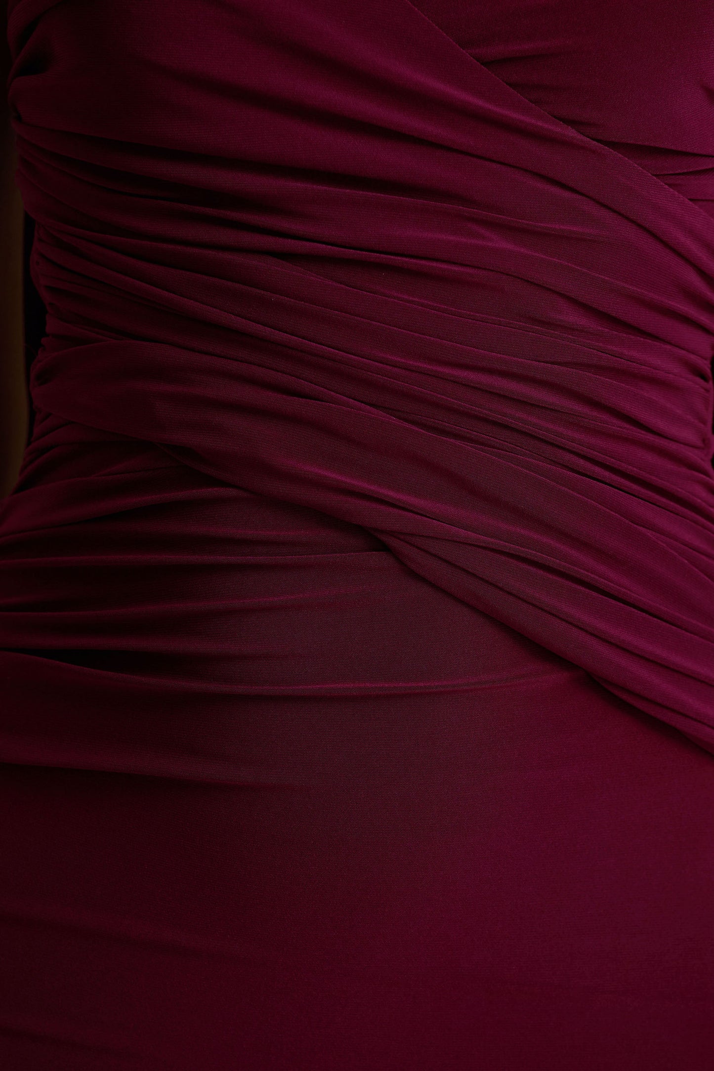 Leila | Burgundy Sweetheart Maxi Dress With Scarf