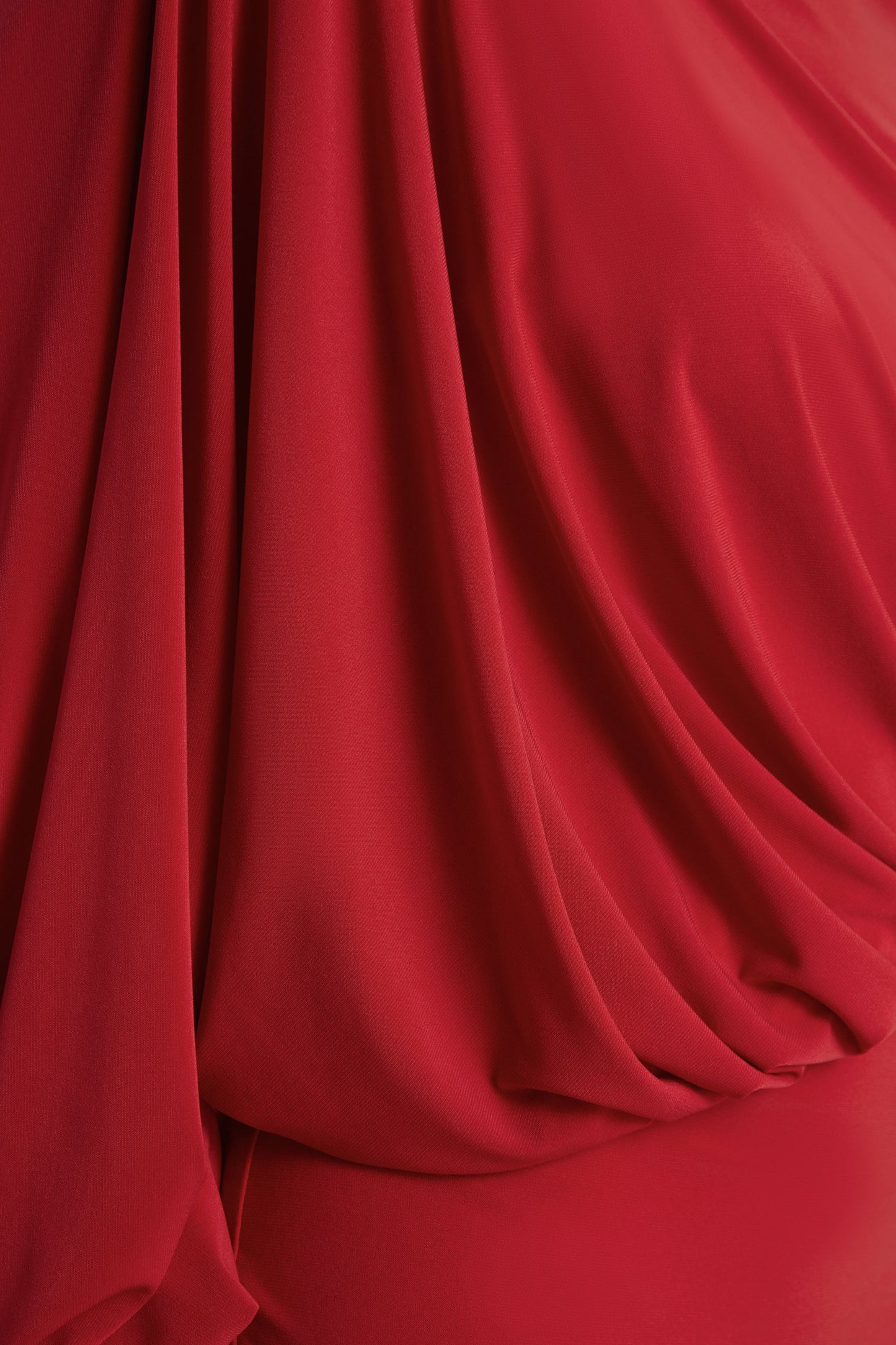 Zelda | Red High-Neck Mini Dress With One-Long Sleeve And Twisted Detail