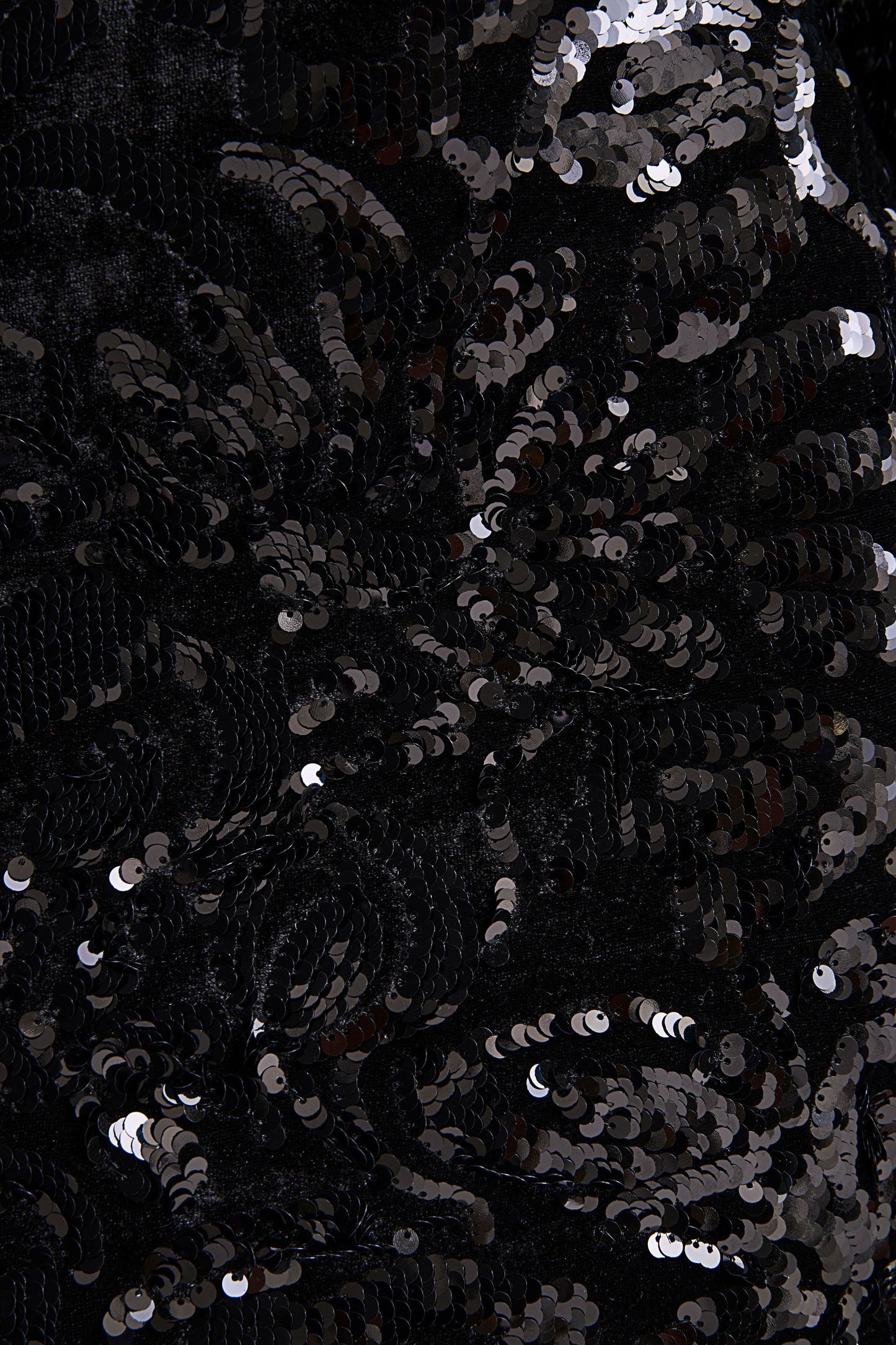 Ritz | Black Sequin Plunge-Neck Mini Dress With Long Sleeves