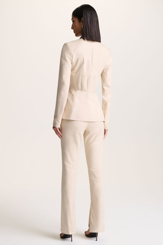 Wonder Woman | Cream High Waist Tailored Trousers With Hem Split