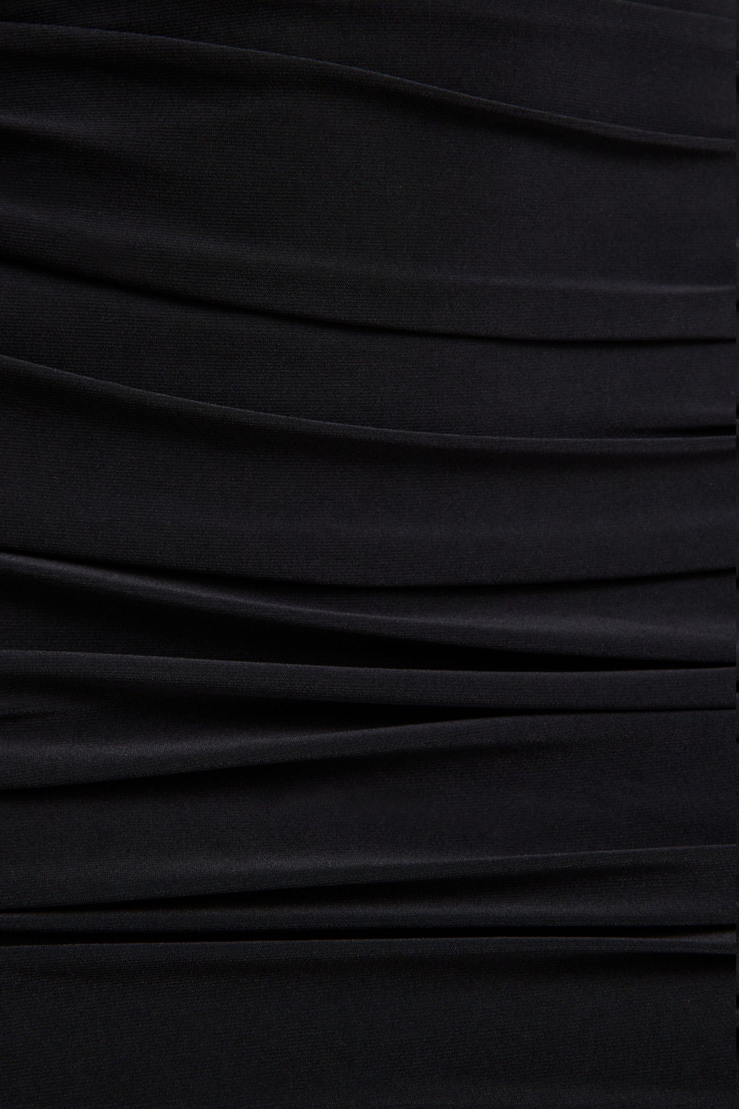 Yara | Black One Shoulder Cape Ruched Midi Dress