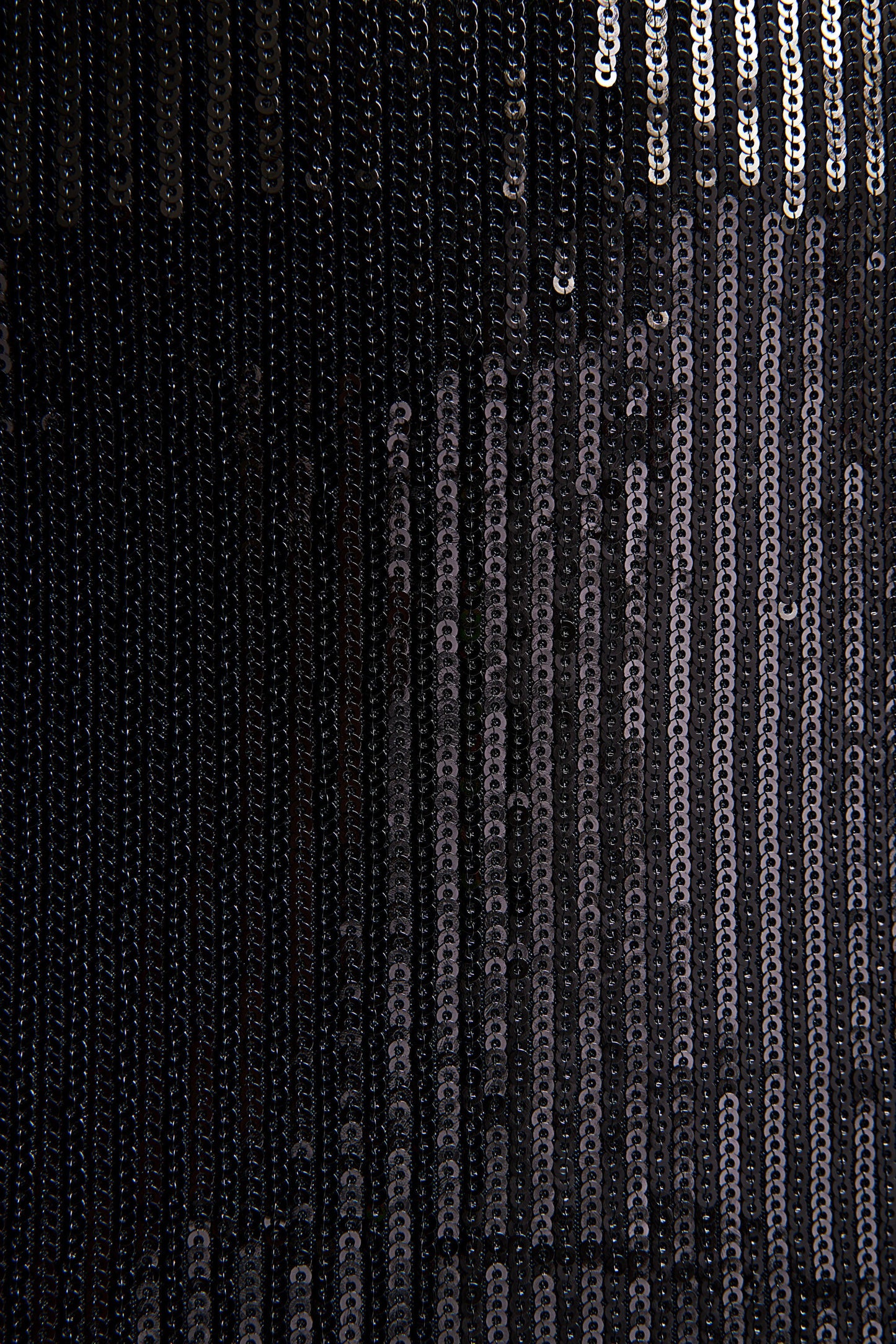 Cosmic Star | Black Sequin High-Neck Maxi Dress With Feather Cuffs