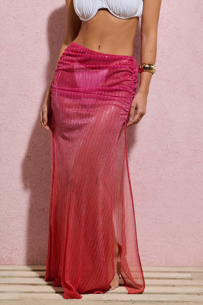 Sully | Pink & Orange Ombre Maxi Skirt