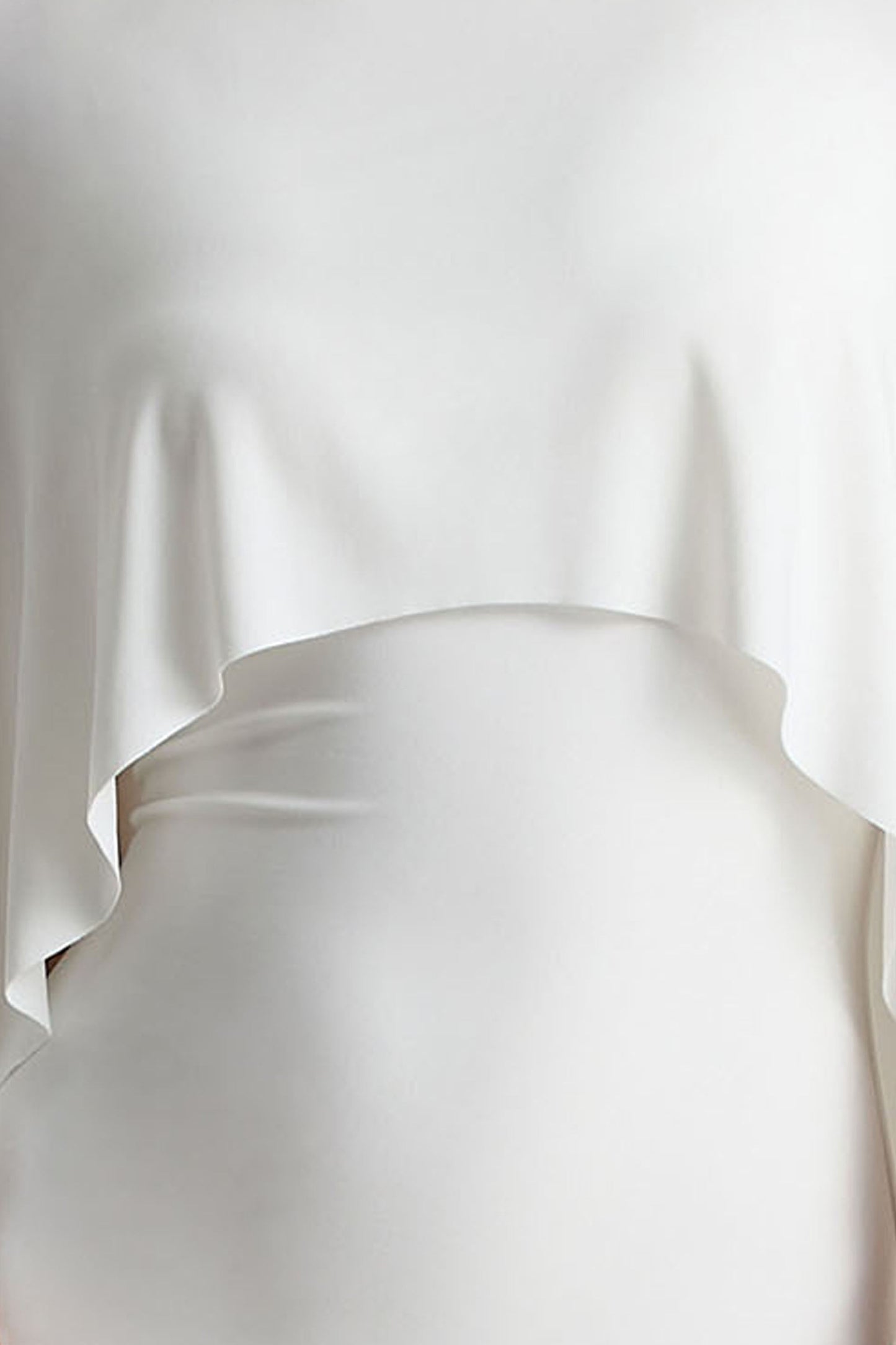 Padma | White Draped Maxi Dress With Cape Sleeves