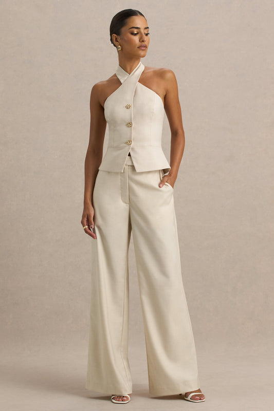 Bellarose | Nude Wide-Leg Trousers