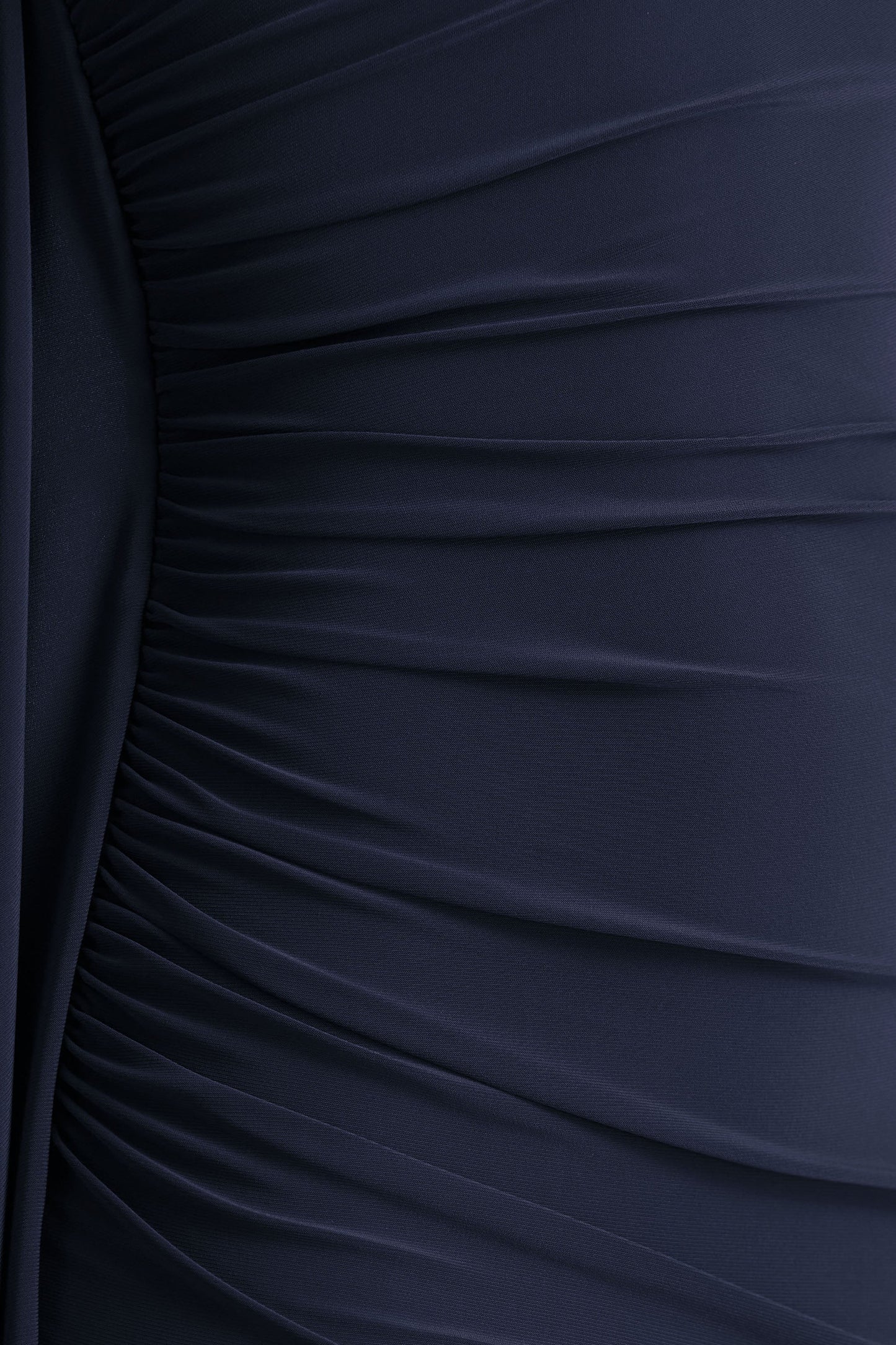 Adelina | Navy One-Shoulder Maxi Dress With Drape