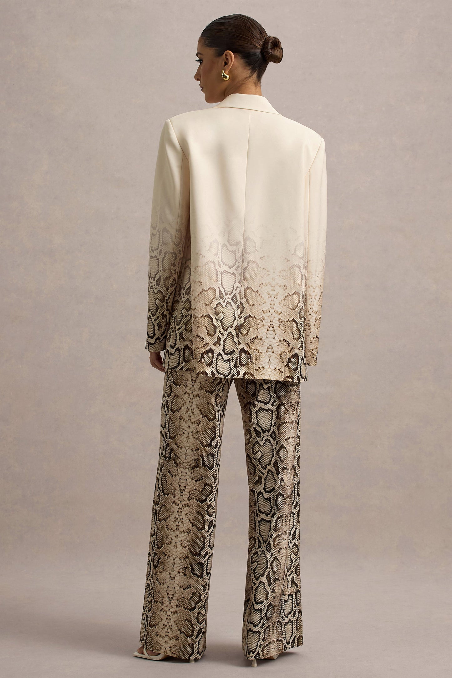 Shaniya | Snake Print Wide-Leg Trousers