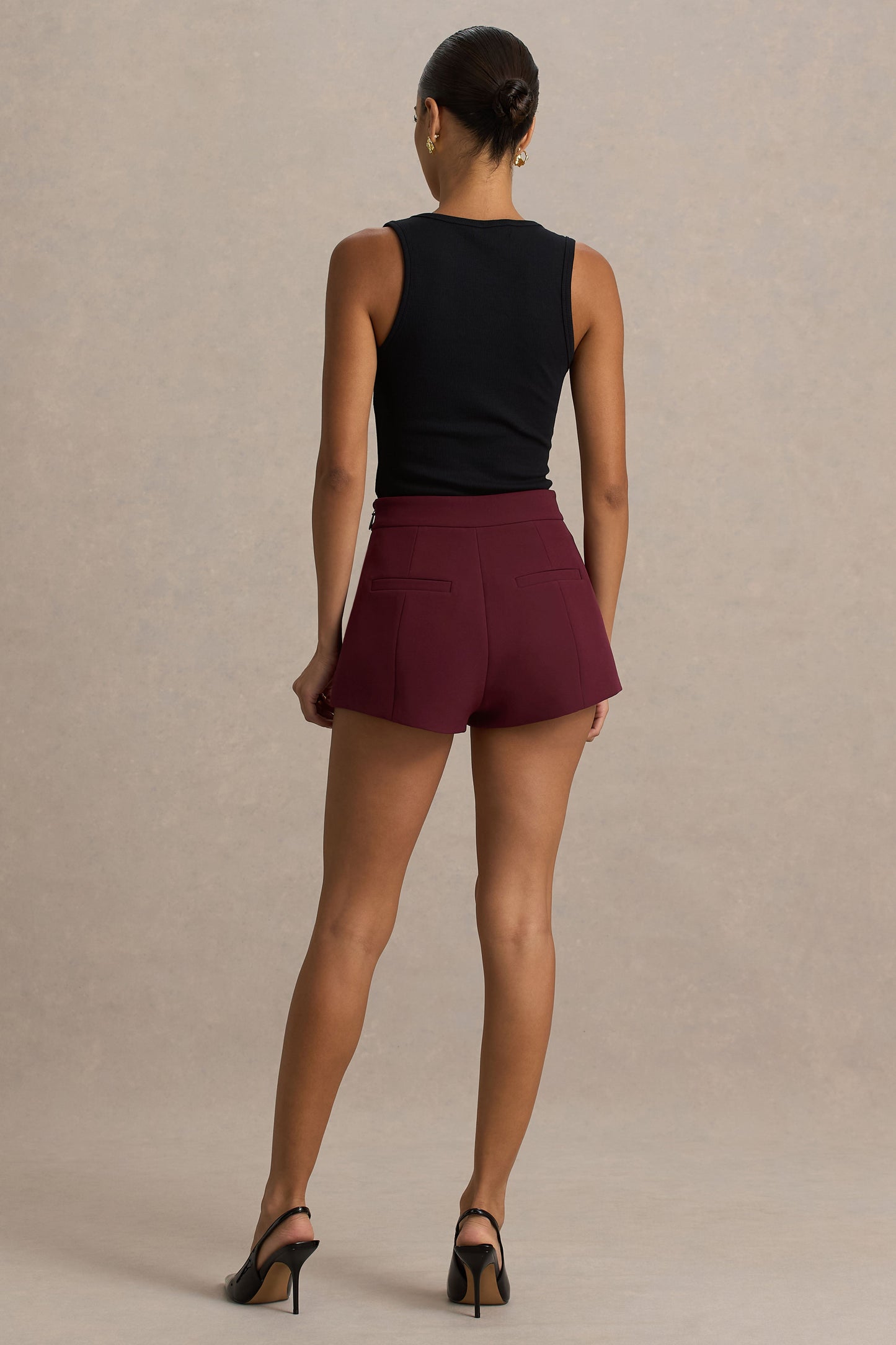Lina | Burgundy Tailored Shorts