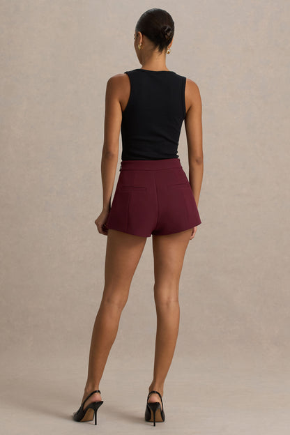 Lina | Burgundy Tailored Shorts