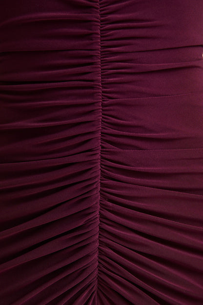 Tami | Plum Plunge-Neck Long Sleeve Maxi Dress