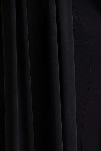 Amour | Black High-Neck Maxi Dress With Cape Sleeve Detail