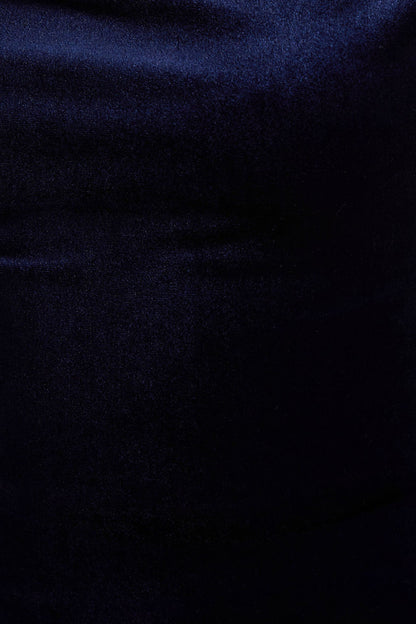 Carella | Navy Velvet Twisted Asymmetric Midi Dress