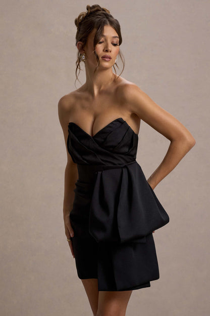 Winner | Black Bandeau Mini Dress With Oversized Bow