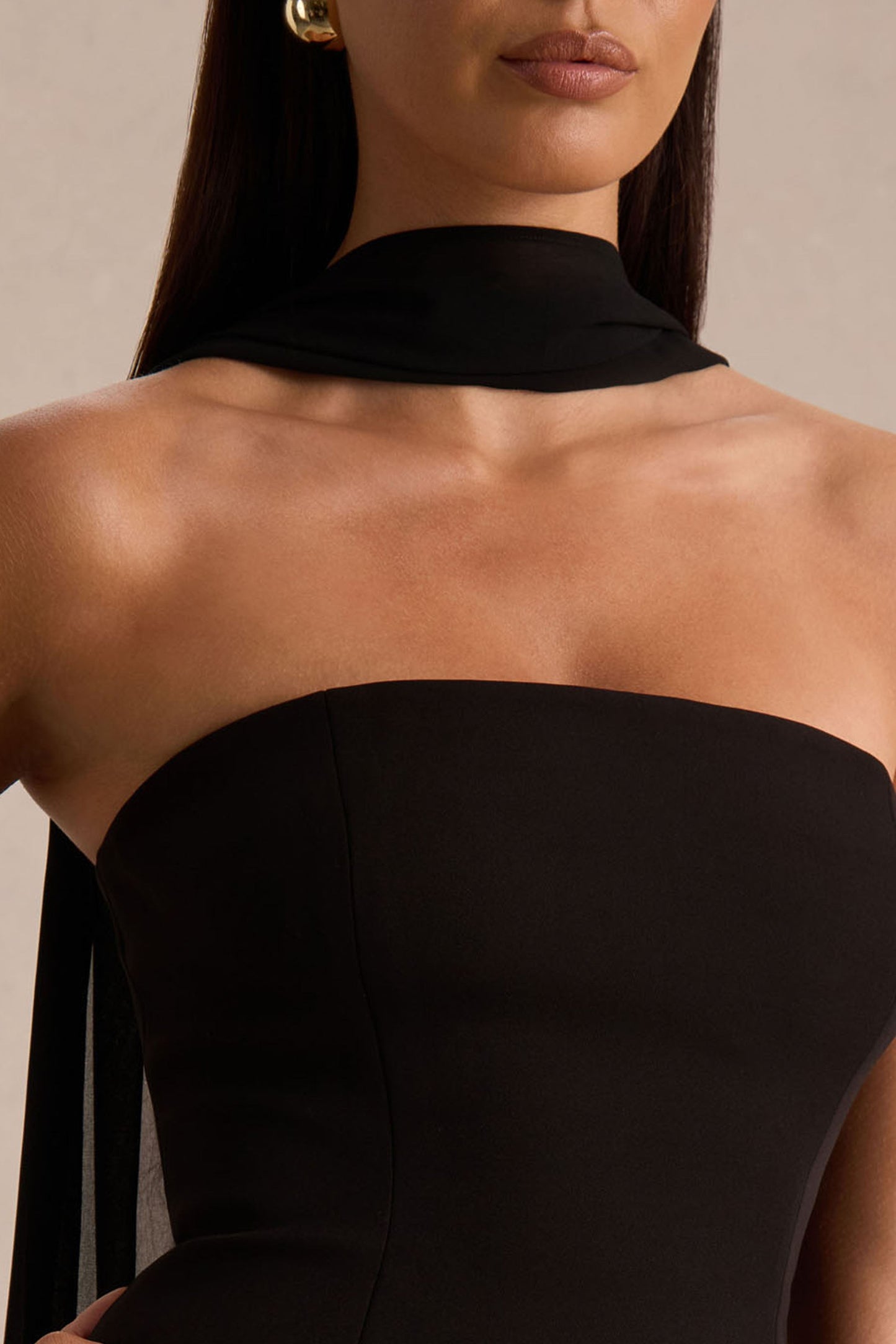 Noor | Bandeau-Neck Mini Dress With Scarf Detail