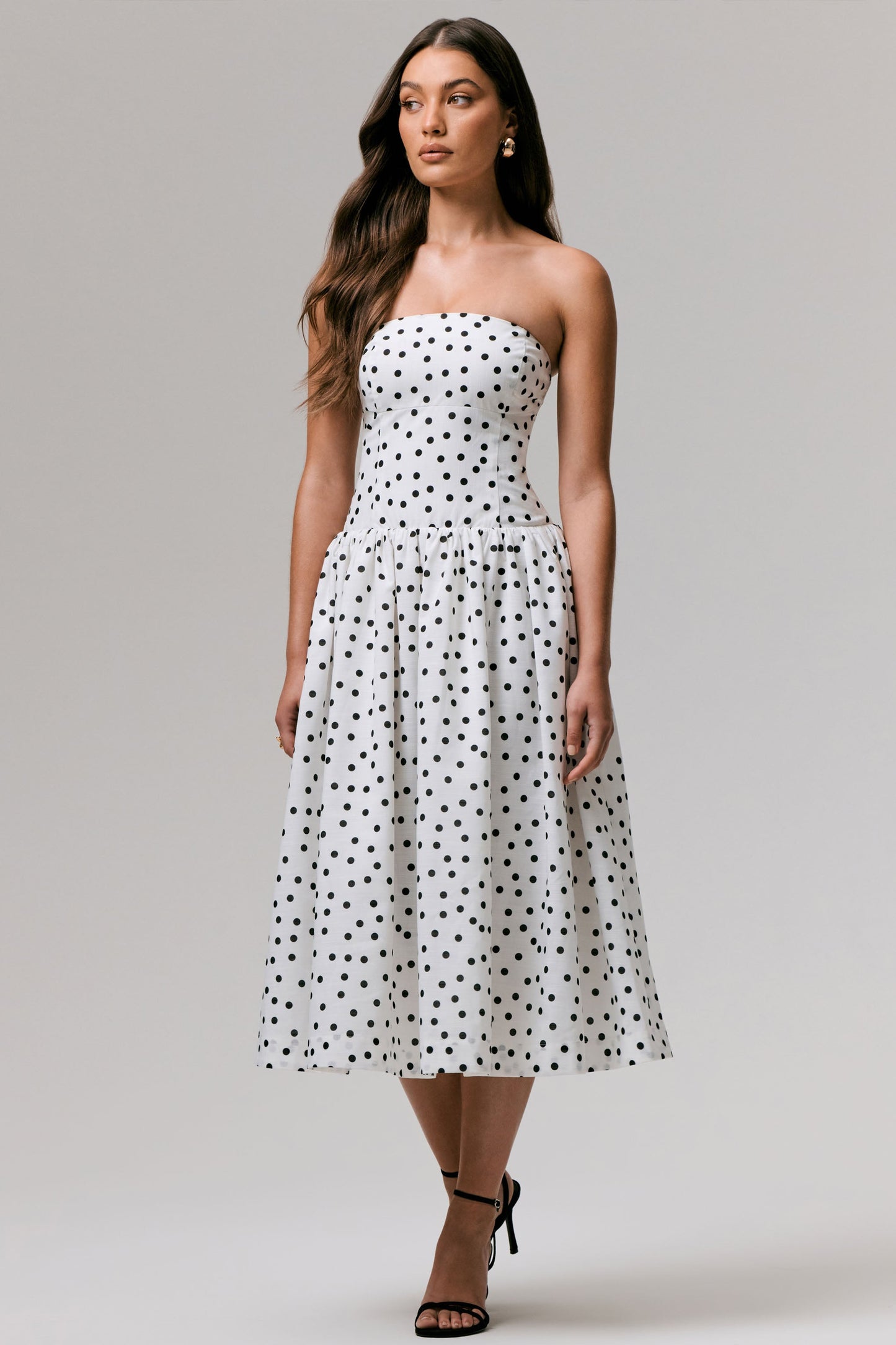 Triumph | Polka Dot Bandeau Midi Dress