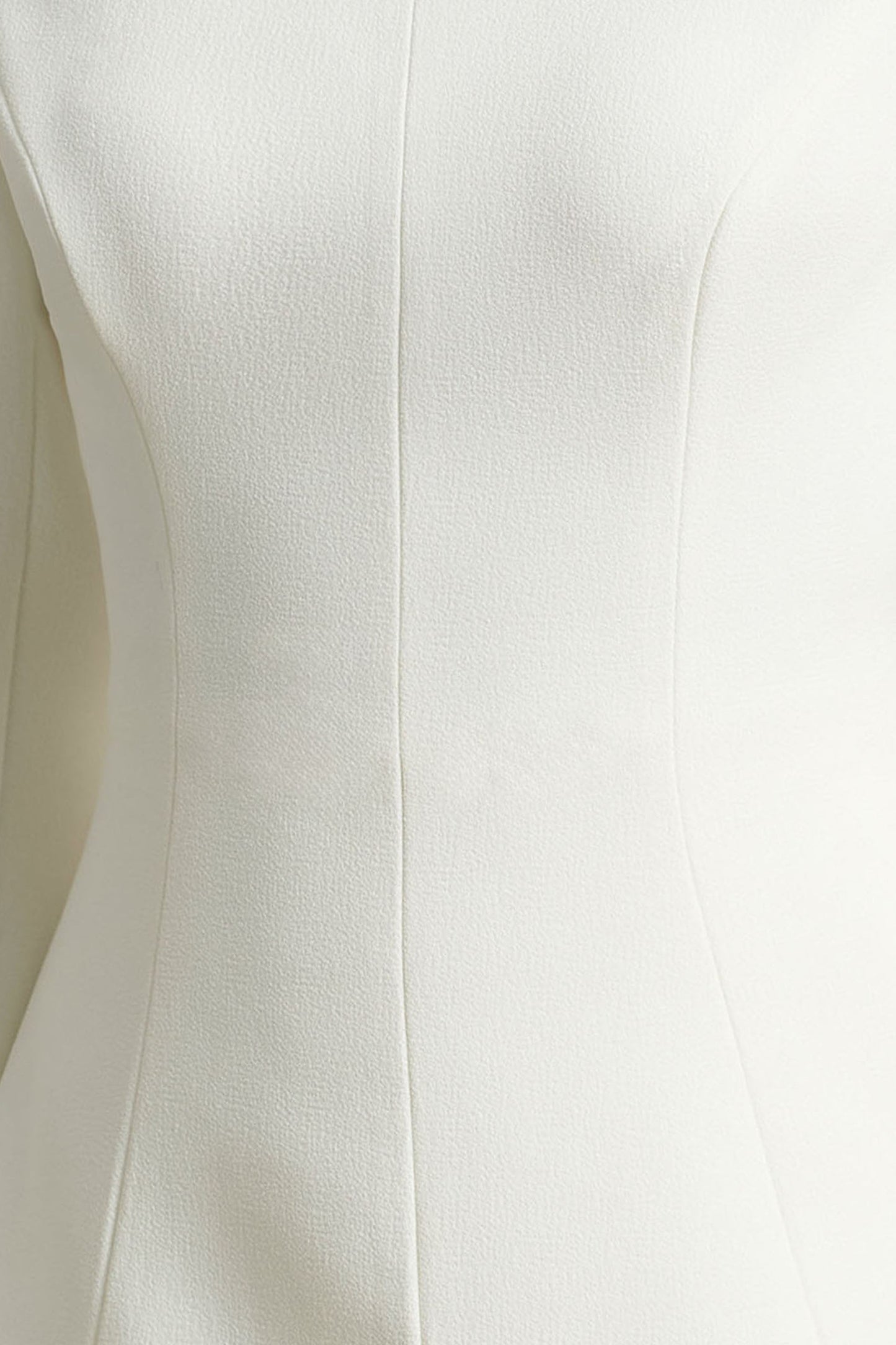 Pepita | Cream High-Neck Tailored Maxi Dress With Drop-Waist And Satin Skirt