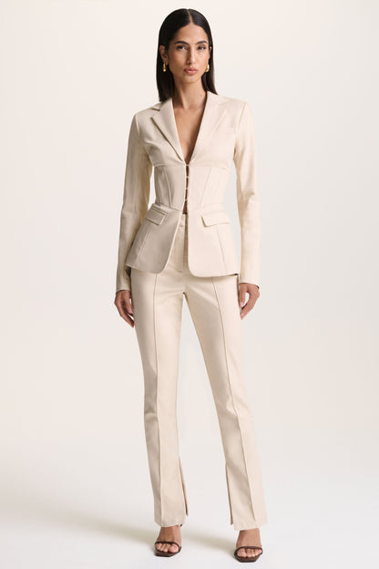 Wonder Woman | Cream High Waist Tailored Trousers With Hem Split