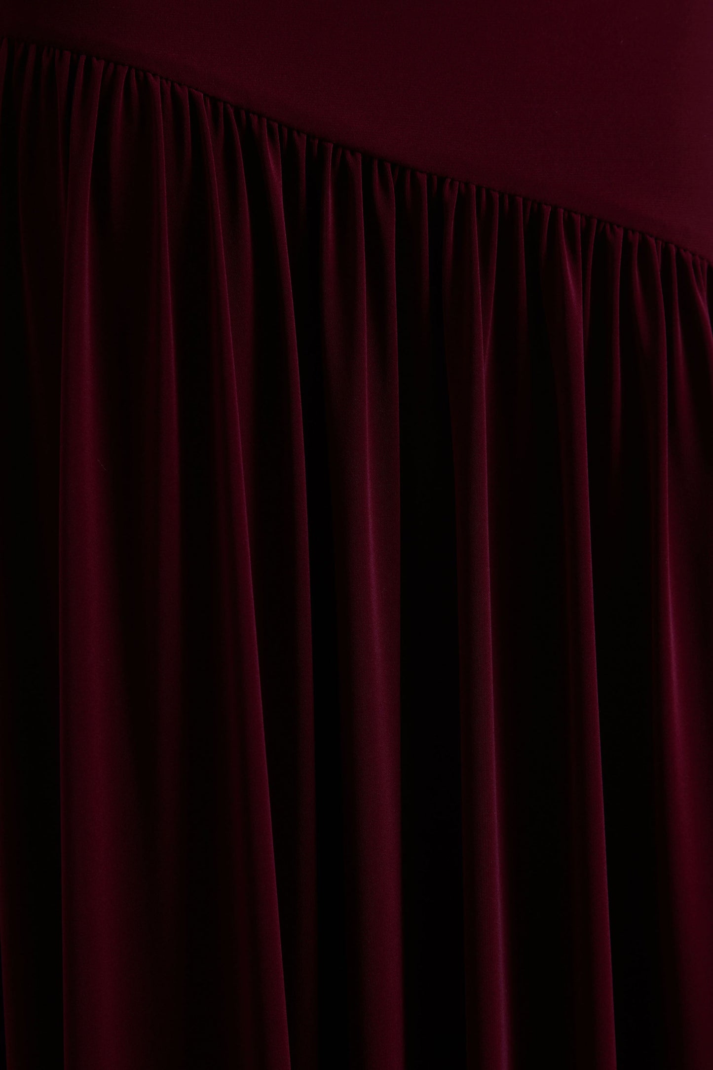 Venezia | Burgundy Bardot Maxi Dress With Drop-Waist