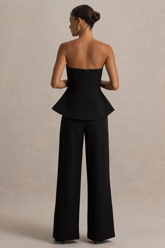Silvia | Black Straight-Leg Trousers