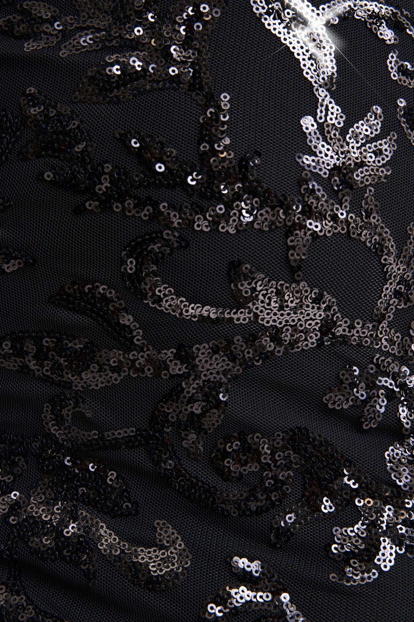 Stellar | Black Embellished Lace High-Neck Maxi Dress With Long Sleeves