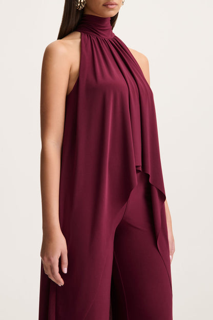 Jadzia | Burgundy Halter-Neck Jumpsuit