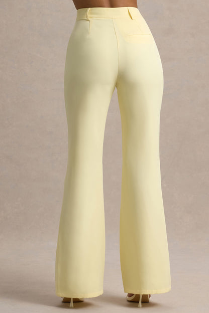 Jada | Lemon Tailored Flared-Leg Trousers