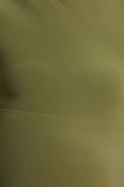 Outline | Olive Crew-Neck Maternity Maxi Dress With Pleated Skirt