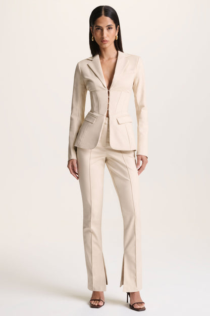 Wonder Woman | Cream High Waist Tailored Trousers With Hem Split