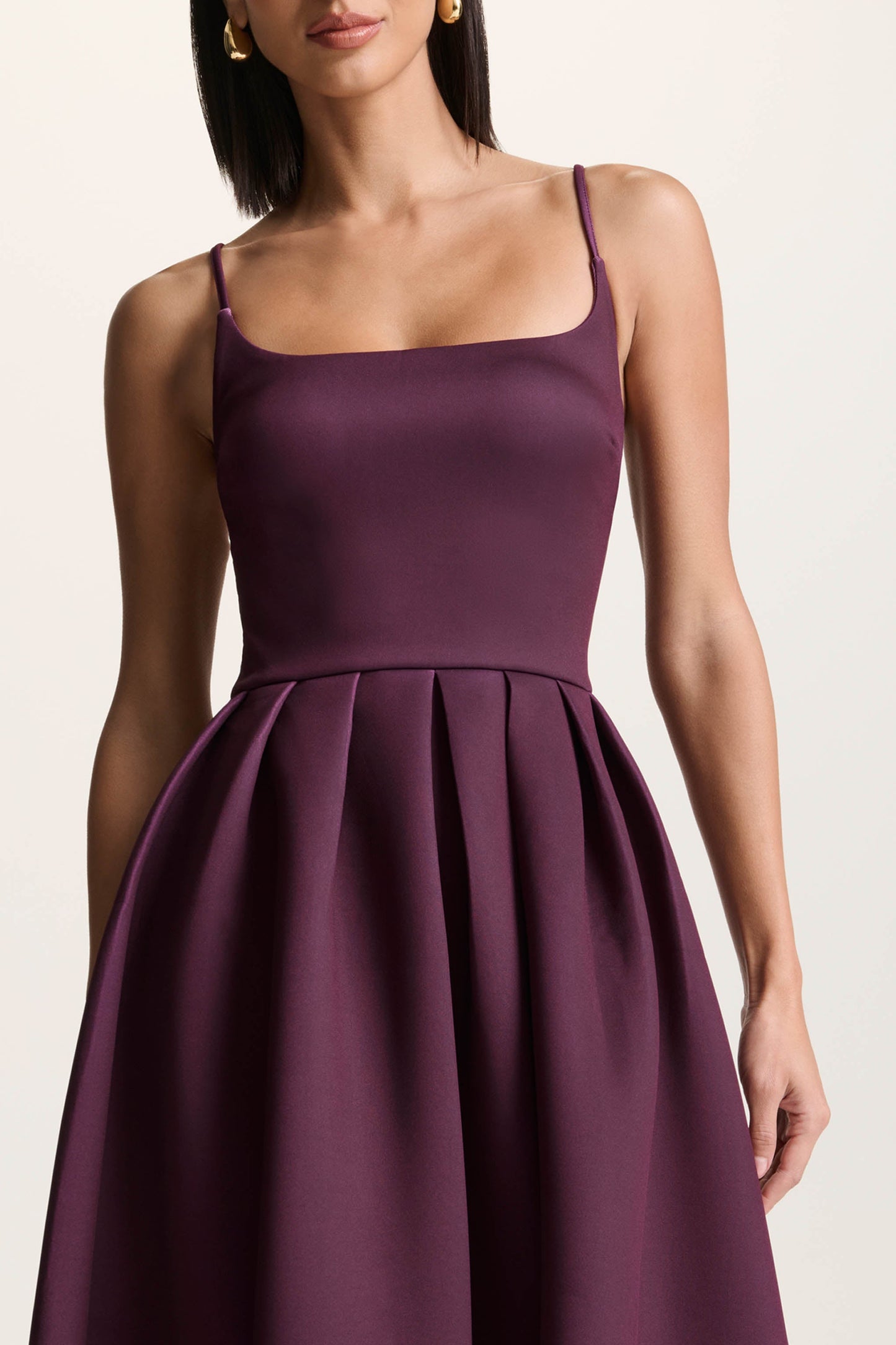Jamila | Plum Scoop-Neck Midi Dress
