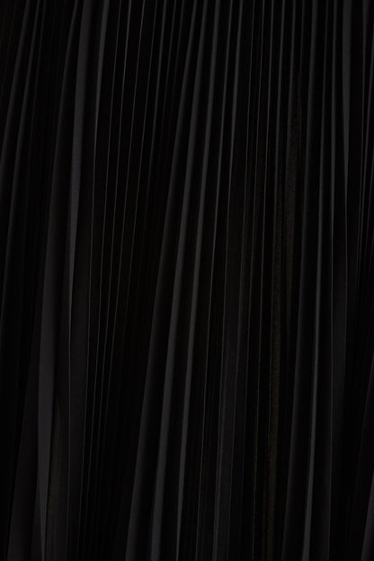 Yanira | Black Crepe And Georgette Boat-Neck Maxi Dress With Drop Waist