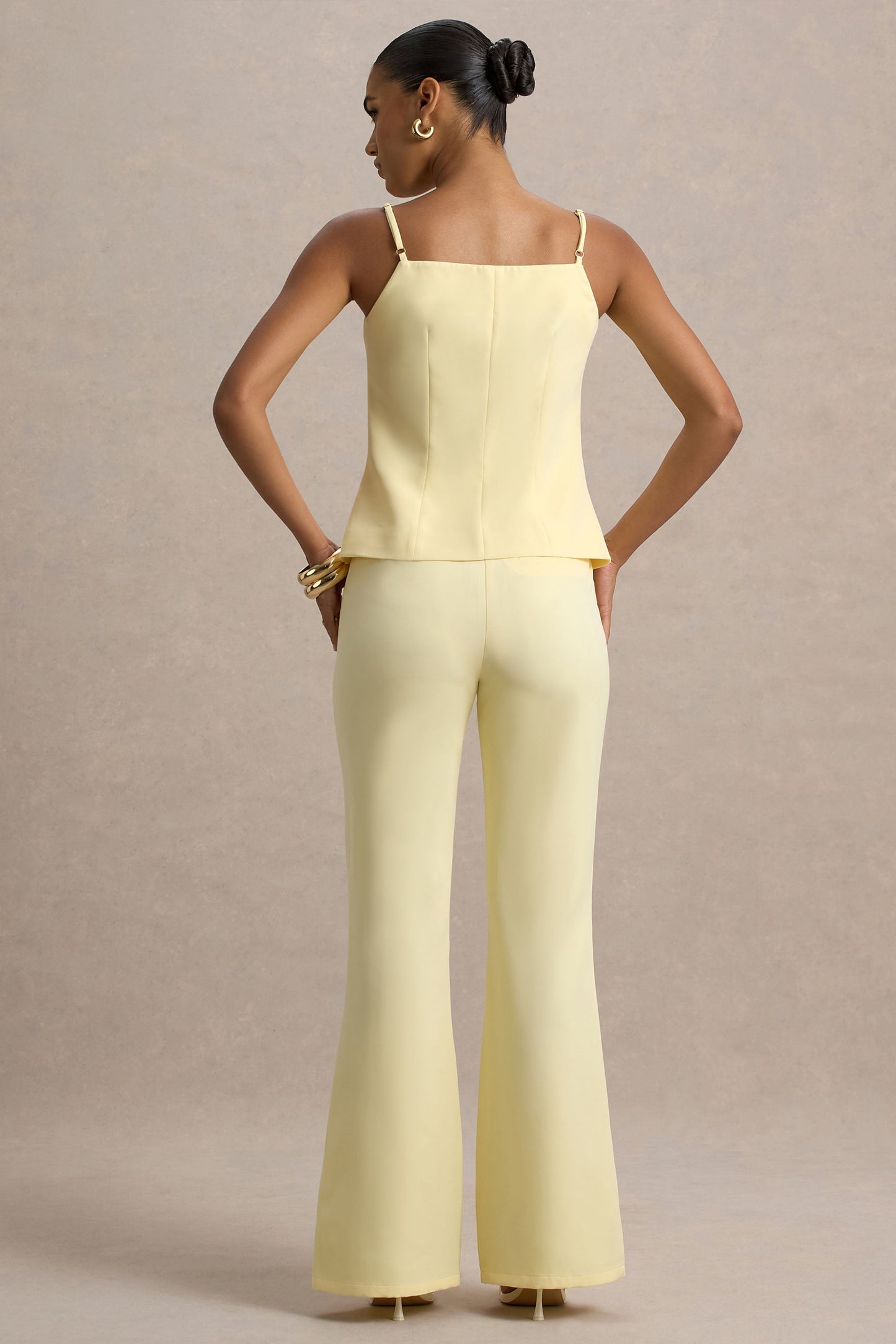 Jada | Lemon Tailored Flared-Leg Trousers