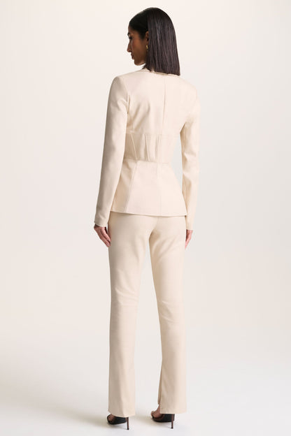 Wonder Woman | Cream High Waist Tailored Trousers With Hem Split