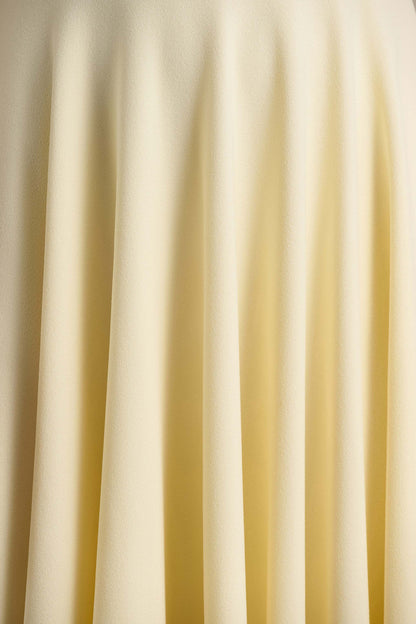 Vicky | Lemon High Neck Midi Dress With Puff Sleeves