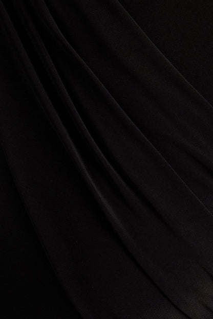 Zora | Black Crew-Neck Mini Dress With Knot And Sash Detail