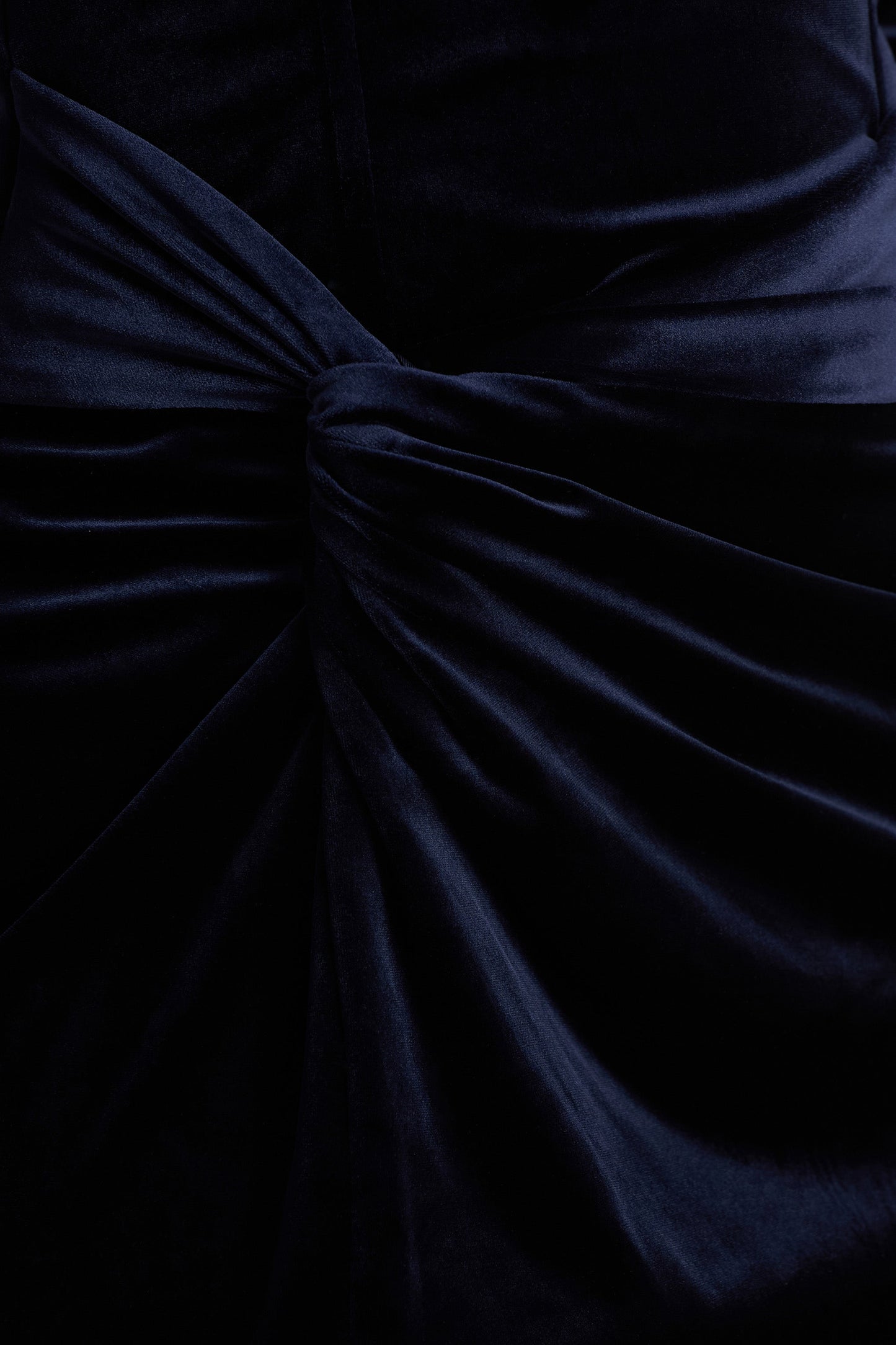 Fay | Navy Velvet Corset Style Knot Maxi Dress