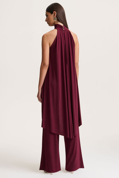 Jadzia | Burgundy Halter-Neck Jumpsuit