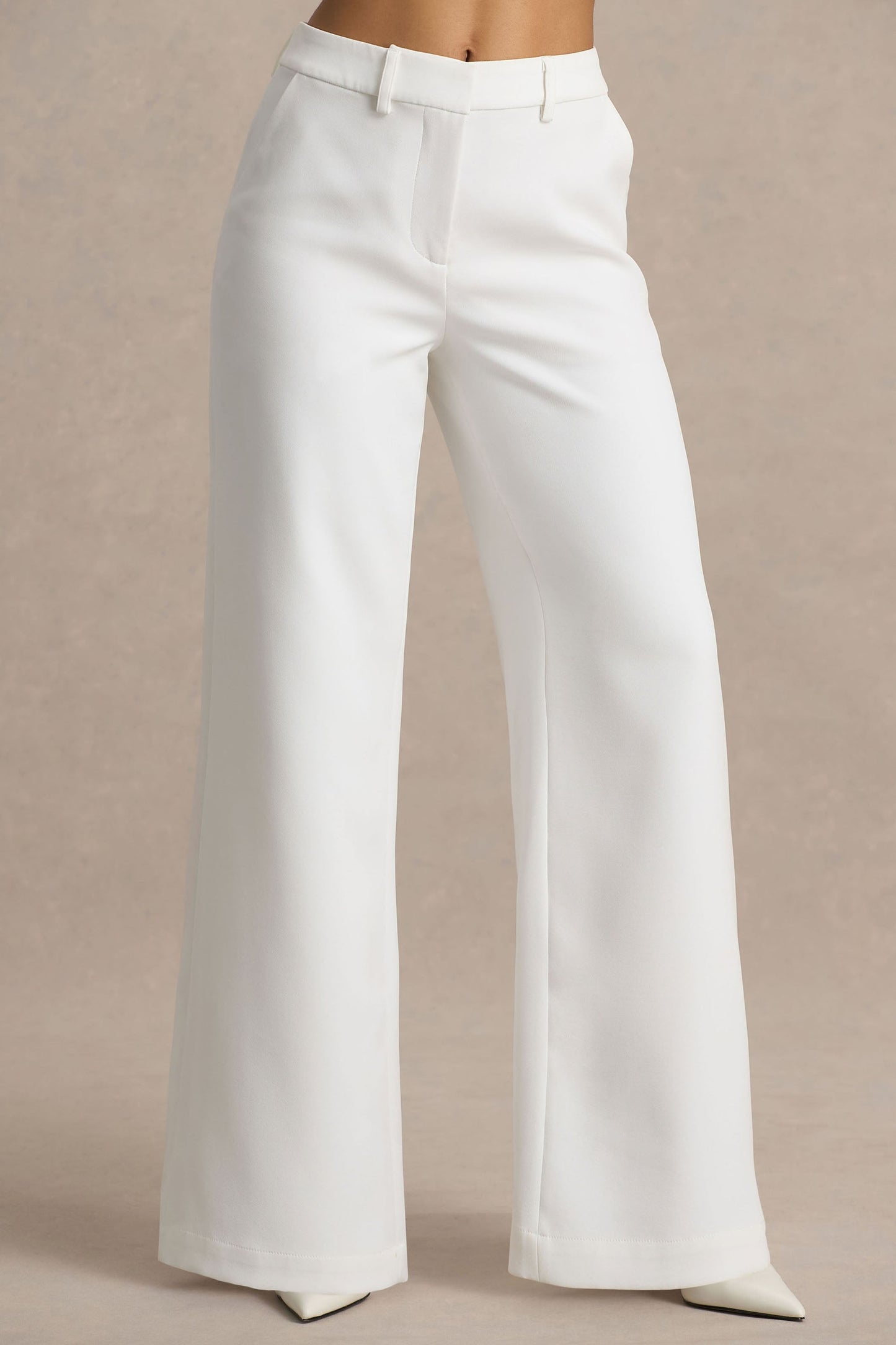 Silvia | White Straight-Leg Trousers