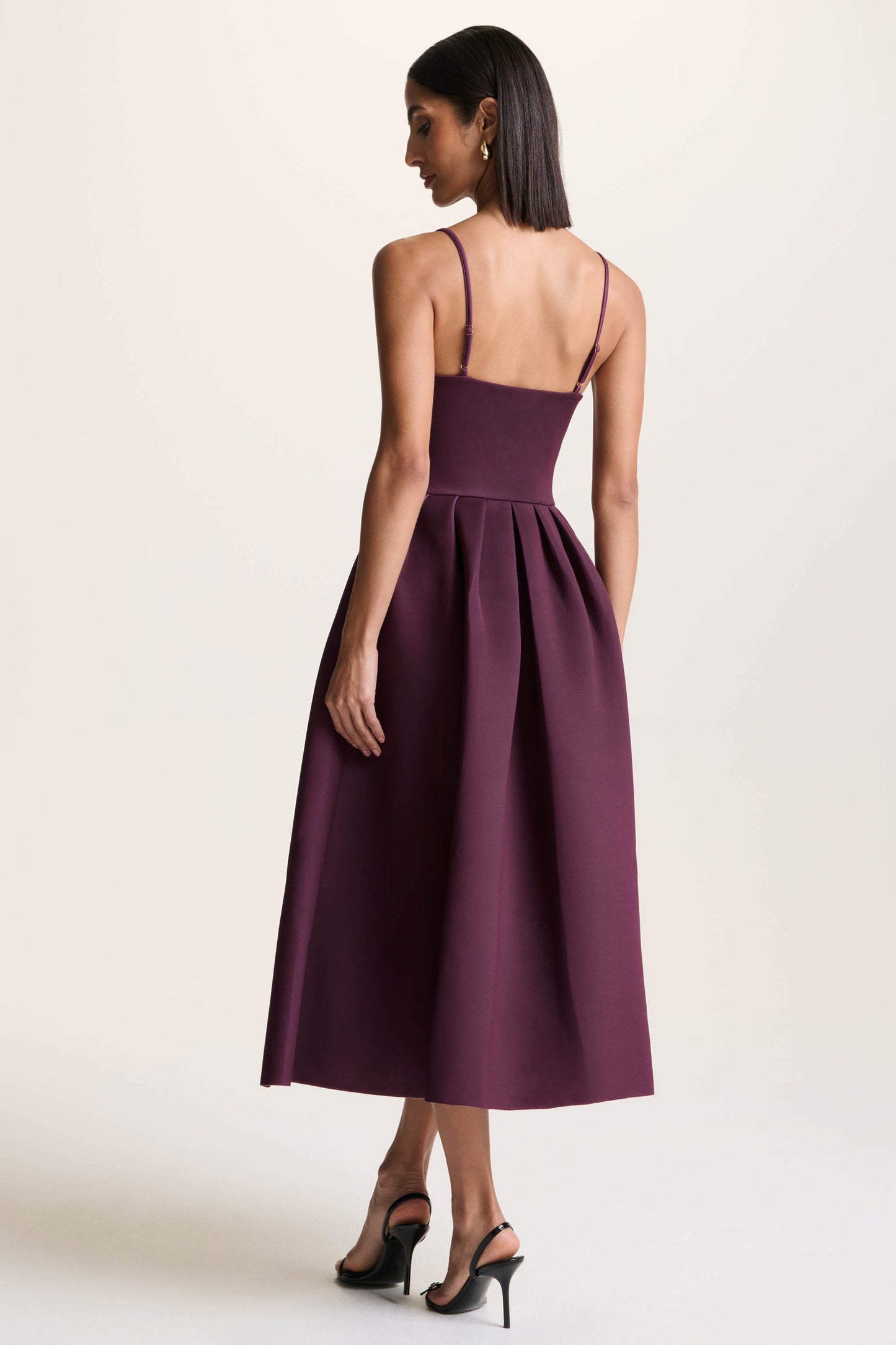 Jamila | Plum Scoop-Neck Midi Dress